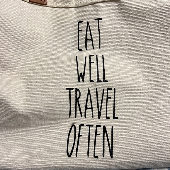 Dewdrop Canvas Tote with Leather handles - Picture 3 of 12